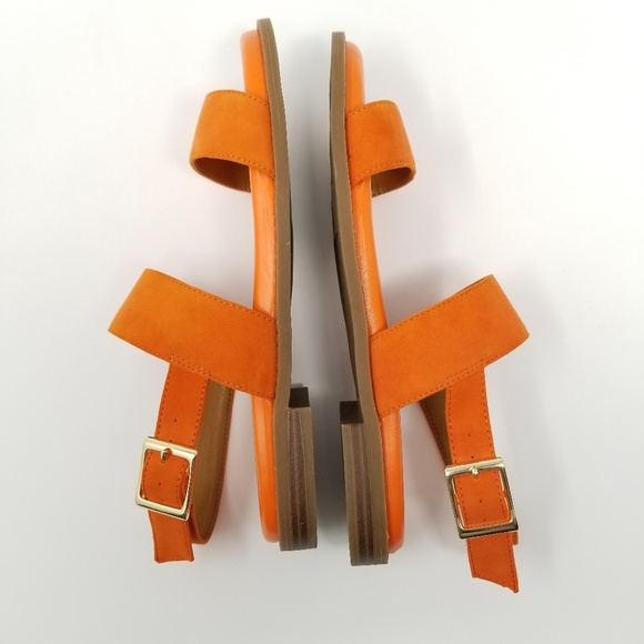 Franco Sarto - Velocity Orange Leather Sandals - Picture 4 of 8